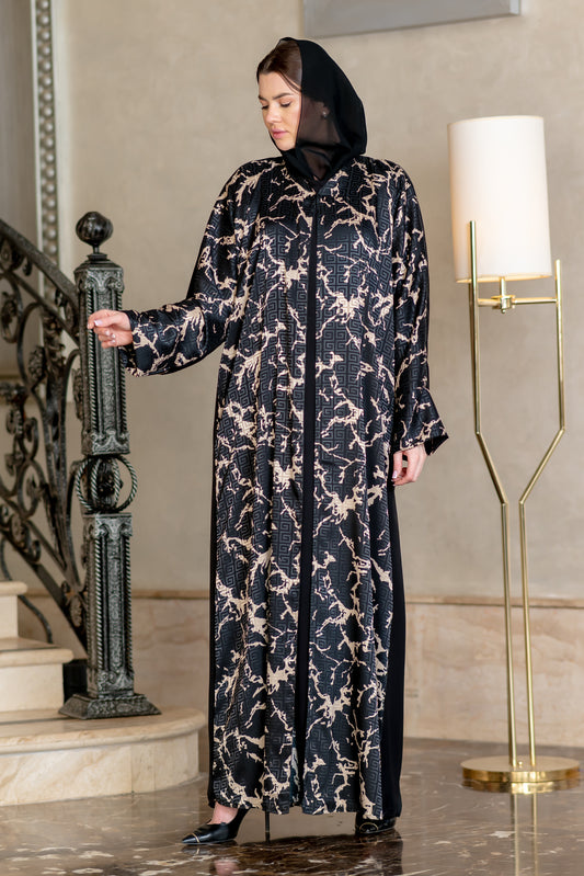 إسدال بشت فيرساتشي مقفول ذهبي