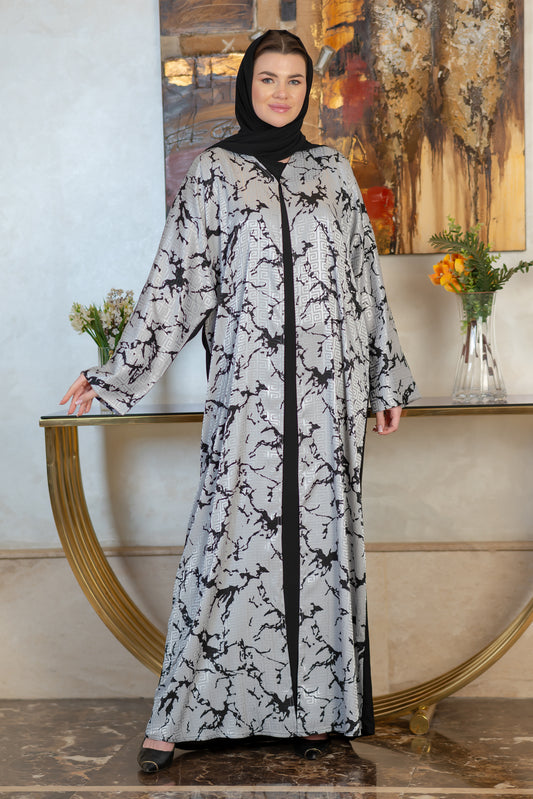 إسدال بشت فيرساتشي مقفول فضي