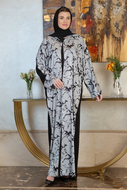 إسدال بشت فيرساتشي مقفول فضي