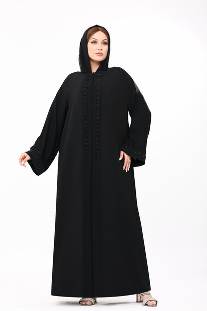 عبايه حرير نص ياقه هاند ميد