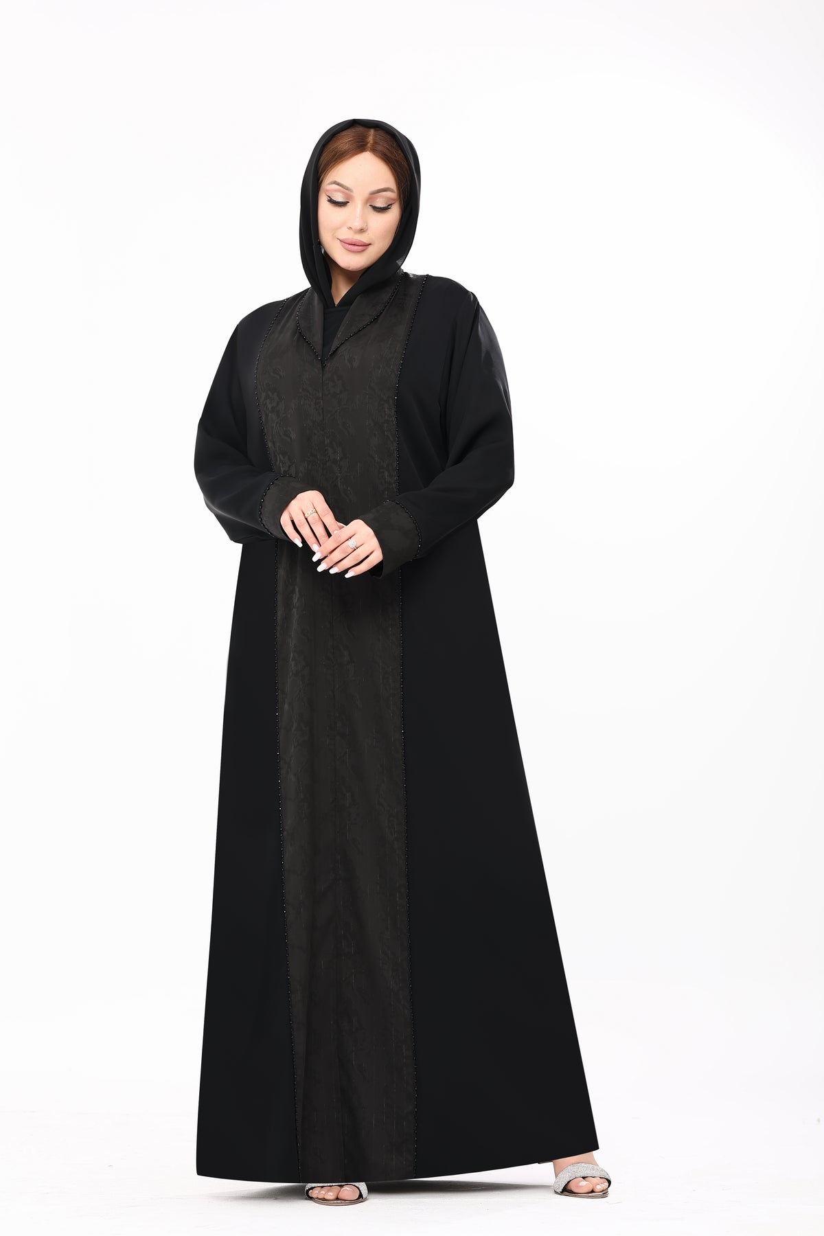 عباية ريفير جاكار اسود هاند ميد